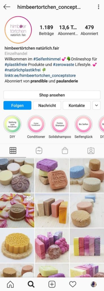 Instagram Shops Deutschland - 13 Beispiele: Himbeertörtchen_Feed