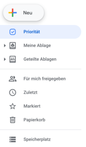 Eigene und geteilte Ablage Google Workspace